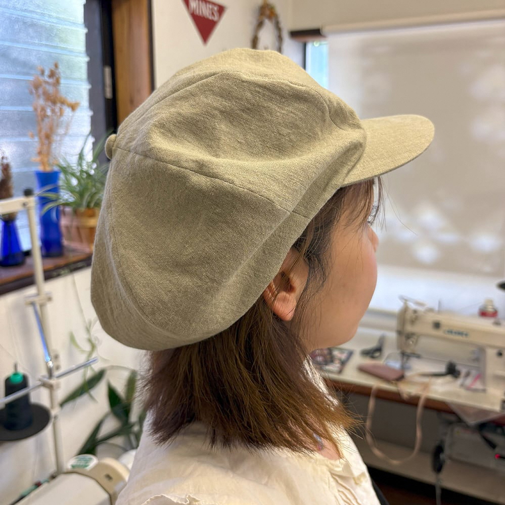 麻素材 キャスケット(Lサイズ(60cm))｜麻 通気性抜群 涼しい帽子 キャップ カジュアルファッション おしゃれ帽子 [1640]