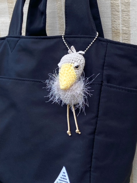 「動かない鳥」ハシビロコウのチャーム (1) グレー [1106]