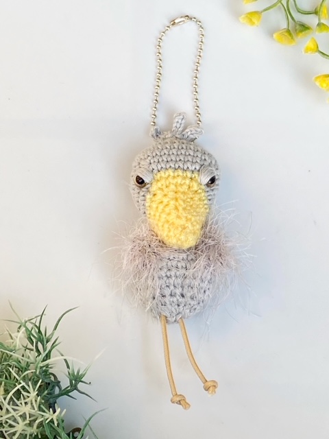 「動かない鳥」ハシビロコウのチャーム (1) グレー [1106]