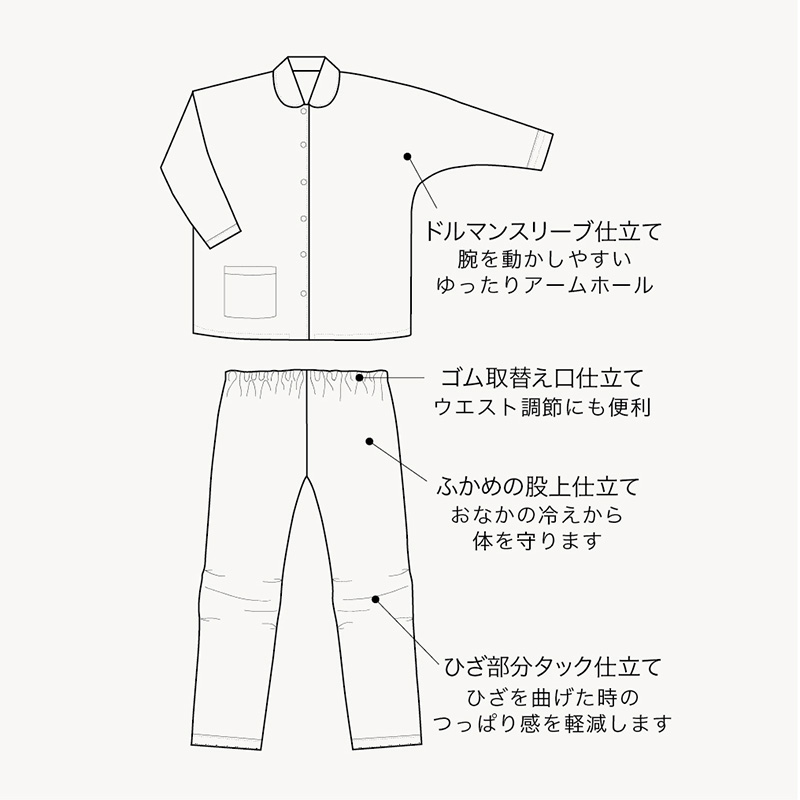 和晒し　2重ガーゼ　レディースパジャマ　綿100%　日本製　Lサイズ　ピンク