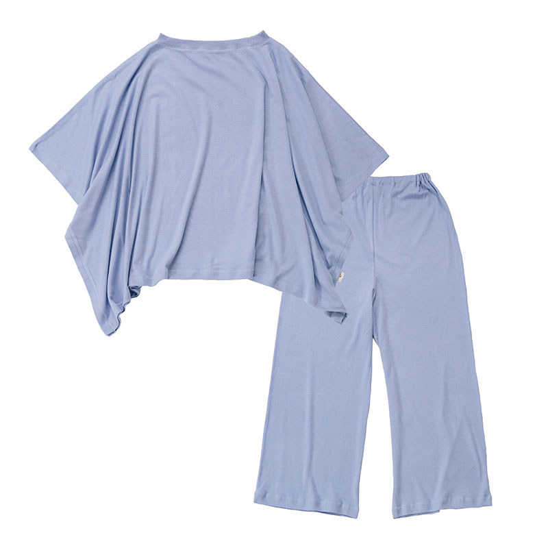 moun　ポンチョ風　レディース　ルームウェア　綿モダール　日本製　M～L（ブラウン）