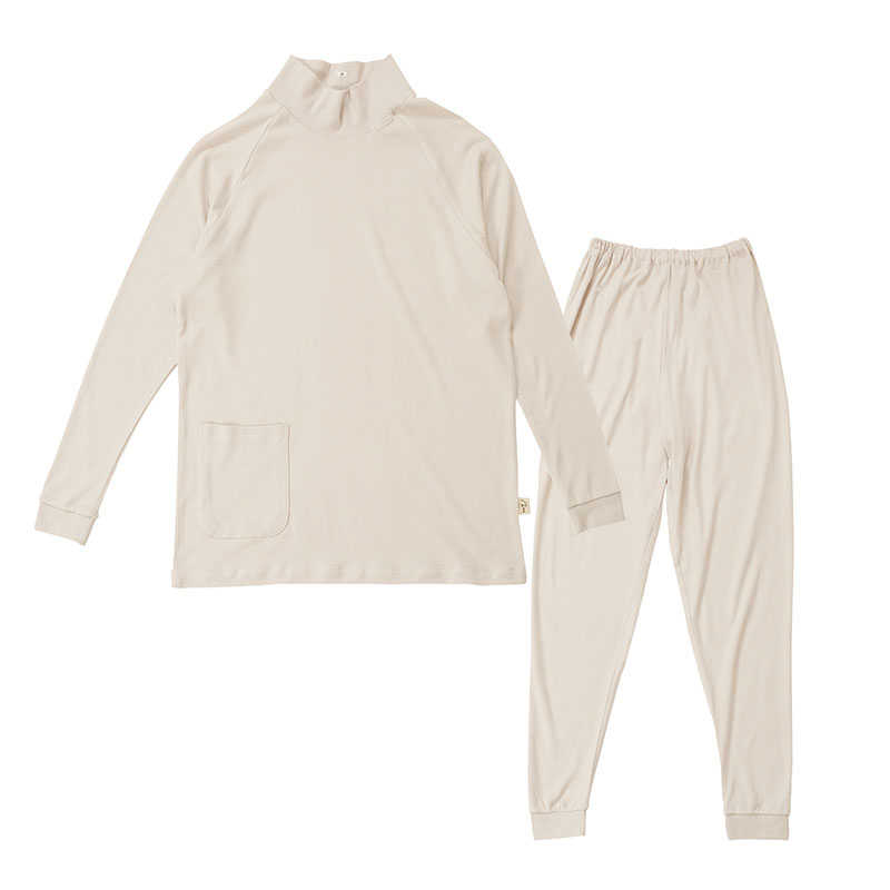 moun　プルオーバー　レディースパジャマ　綿モダール　日本製　Lサイズ（ベージュ）