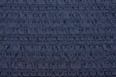 フィルタンゴ ストール【洗える丹後ちりめんのシルク】幾何柄　ネイビー 　ギフトにもおすすめ。　FI00038