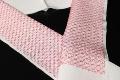 刺繍半衿（半襟）ピンク　AM00267