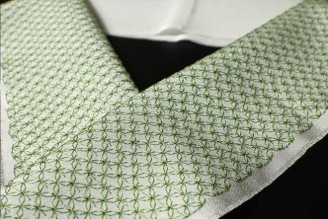 刺繍半衿（半襟）グリーン　AM00268