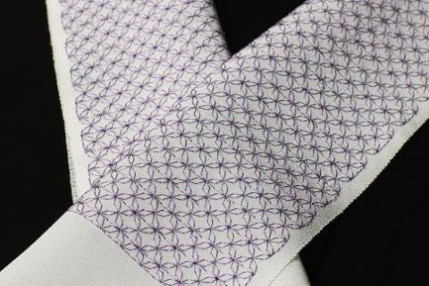 刺繍半衿（半襟）パープル　AM00271