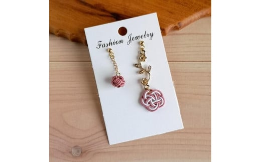 ＊すおう＊　『花時』アシンメトリーピアス/水引ピアス　AM00316