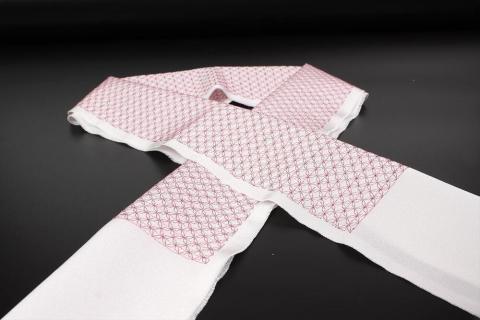 刺繍半衿　薄小豆　AM00435