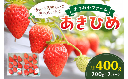 【先行予約／数量限定300】京都・まつみやファームのいちご（あきひめイチゴ）2パック（2026年3月中旬～発送）　DE00137