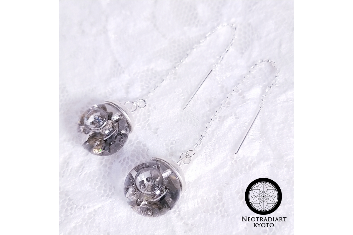 京丹後限定版　玉鋼ピアス「時雨 -Shigure-」　SV925　NT00004