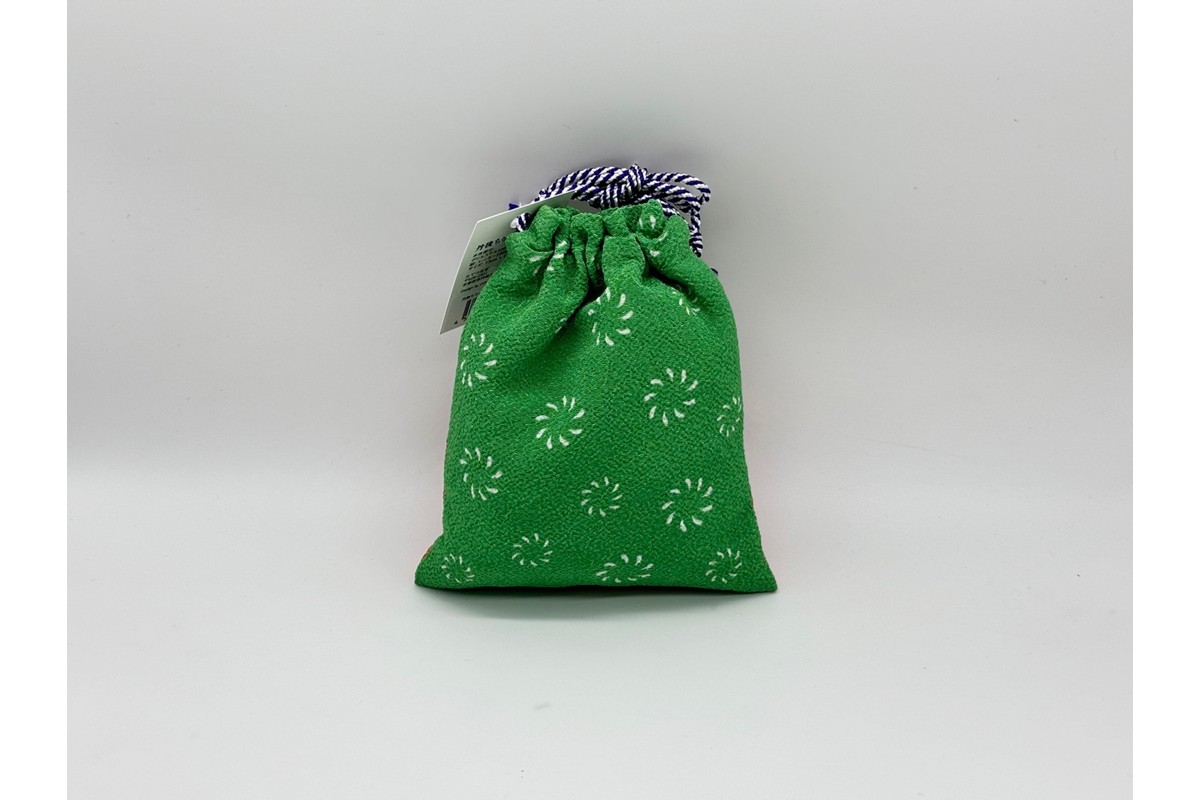 丹後ちりめん 祭巾着（ししまい） サイズ：約17cm×13cm　DZ00027-04