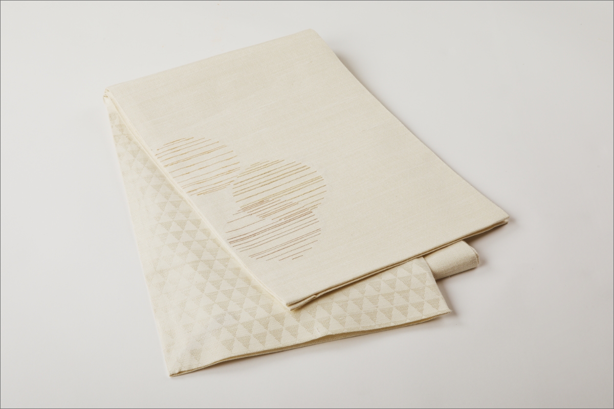 丹後の藤布　京袋帯「古代藤糸丸重文」　白　FY00076