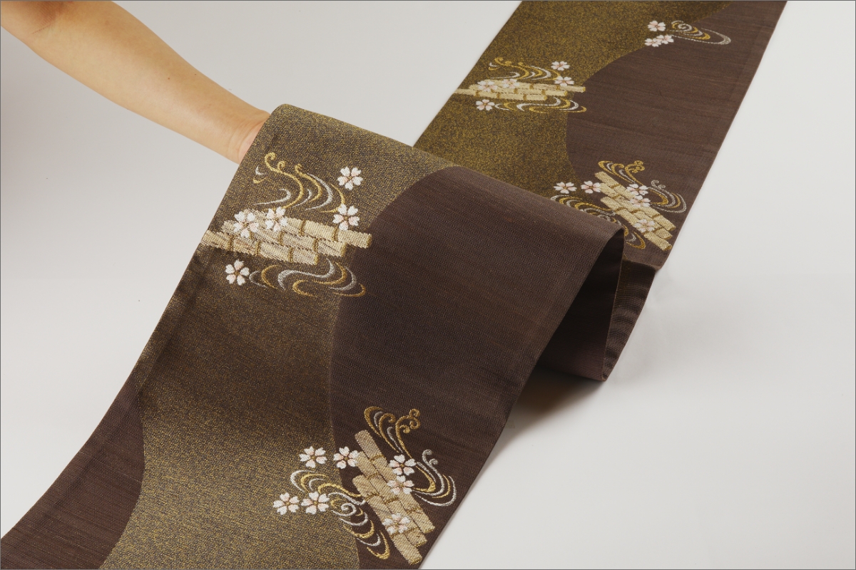 丹後の藤布　袋帯「天の川」　茶　FY00081