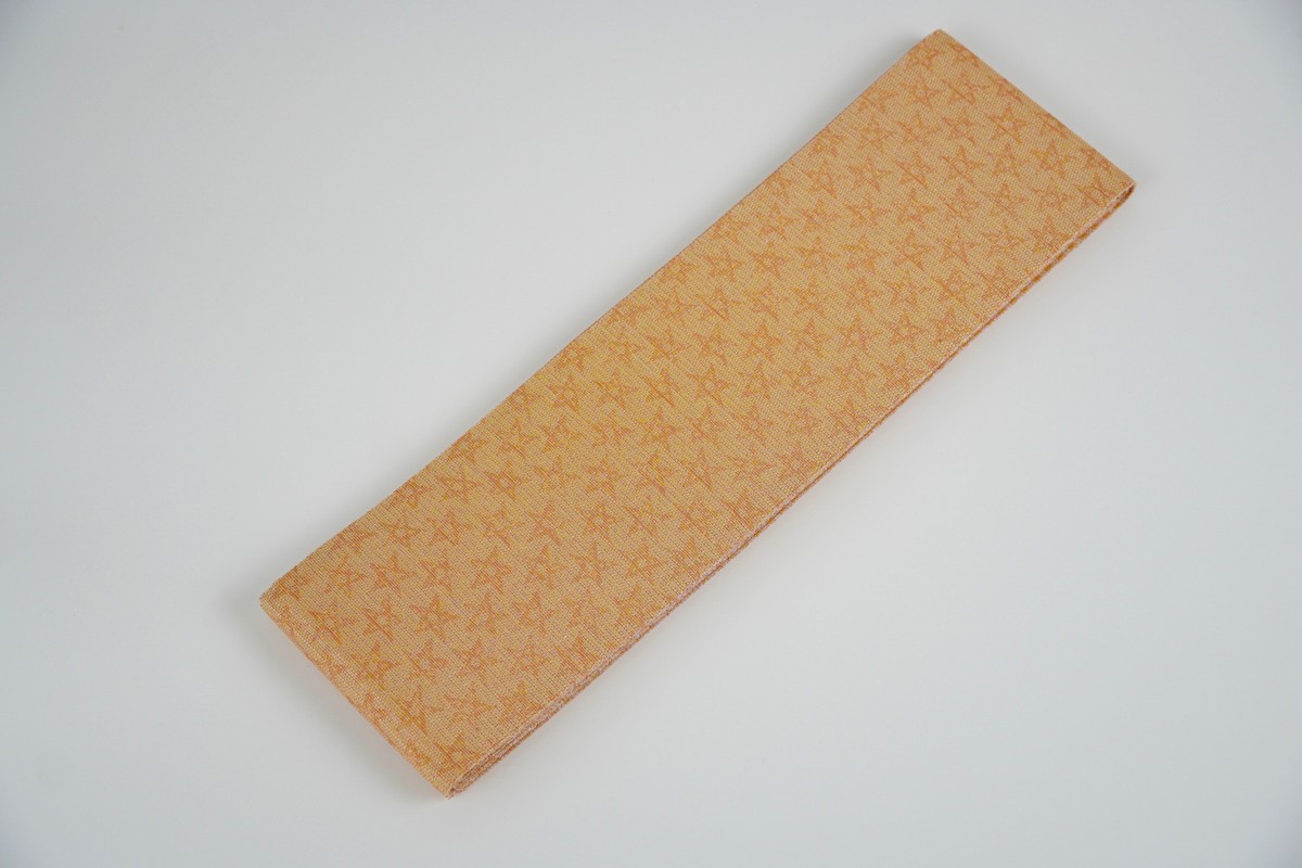 半幅帯　星空（オレンジ）*リバーシブル幅約15.2cm×長さ約420cm　FY00096