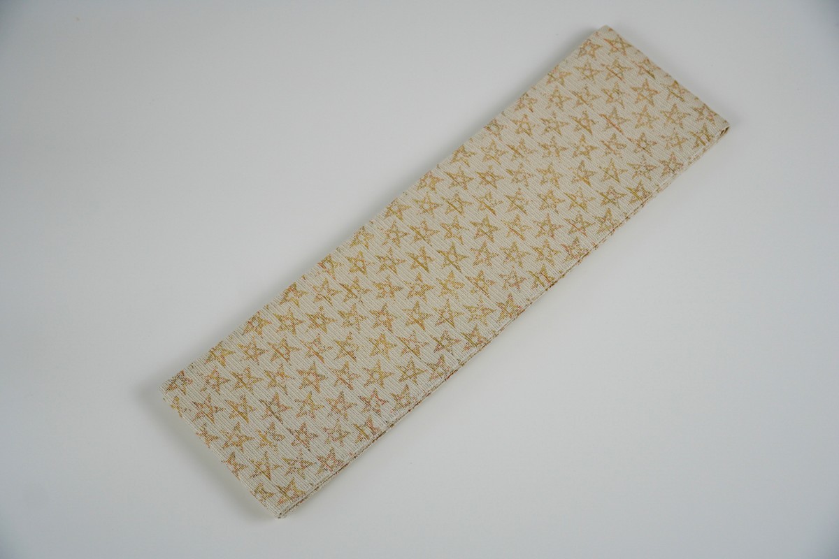 半幅帯　星空（白）*リバーシブル幅約15.2cm×長さ約420cm　FY00098