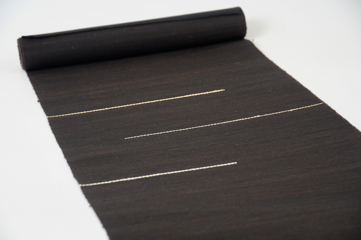 ＜丹後の藤布　遊絲舎＞八寸名古屋帯　「藤八本」（黒）選べるお仕立て　FY00107