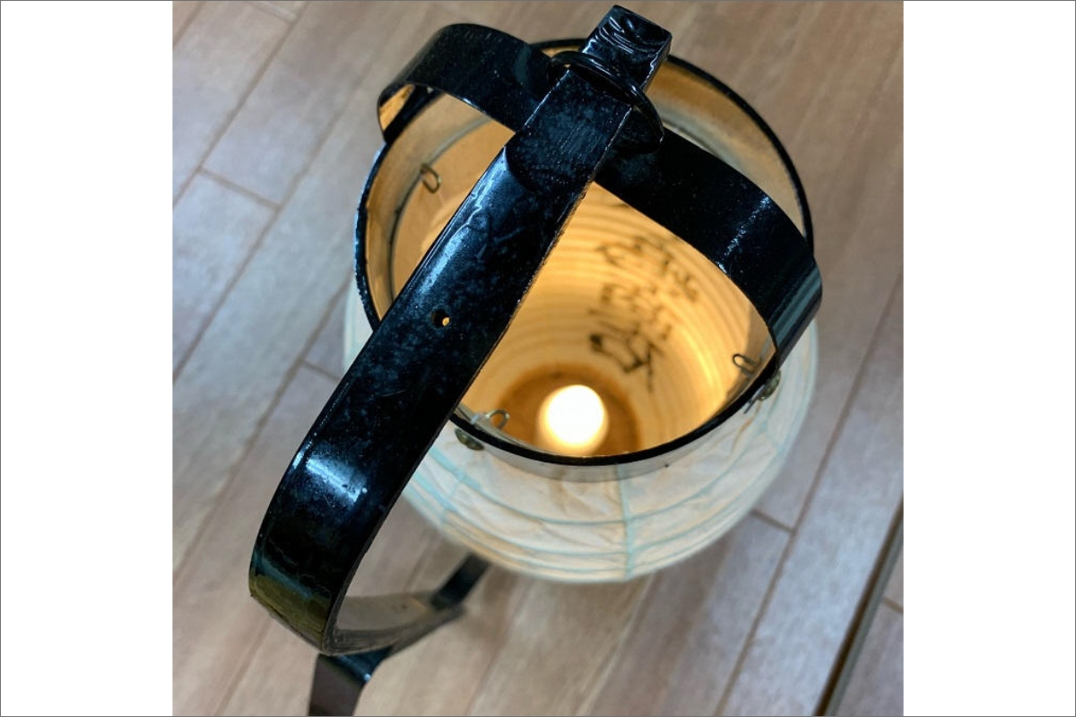 【小嶋庵　京提灯】名入れ弓張提灯・Lサイズ(直径約23cm程度、高さ約50cm程度)　KJ00005