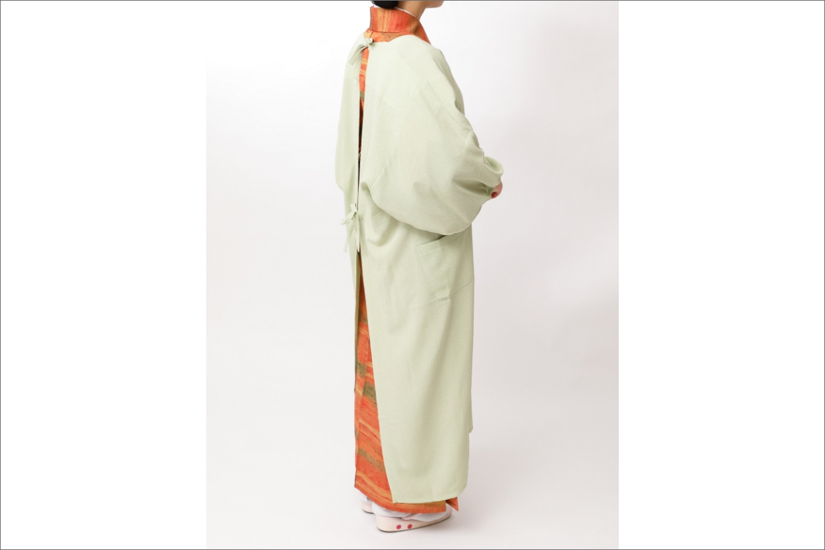 丹後ちりめん・割ぽう着　色（グリーン）　TR00002