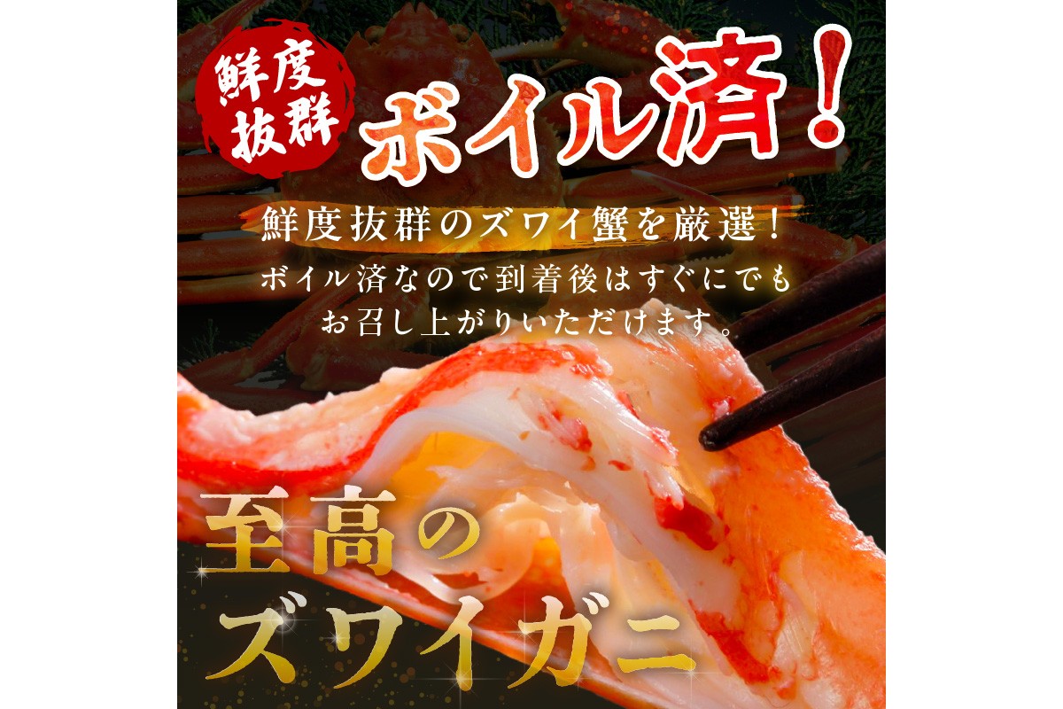 【大好評！カニ酢付き】訳あり！釜茹で！本ずわいがに姿 600g×3杯　YK00444