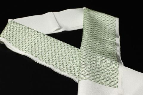 刺繍半衿（半襟）グリーン　AM00268