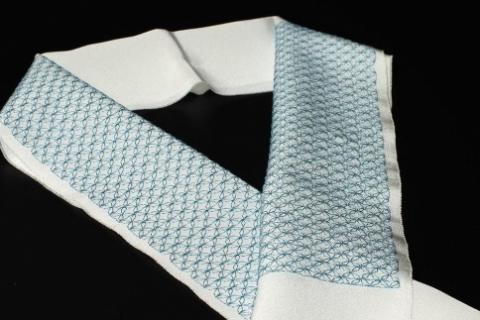 刺繍半衿（半襟）ブルー　AM00269