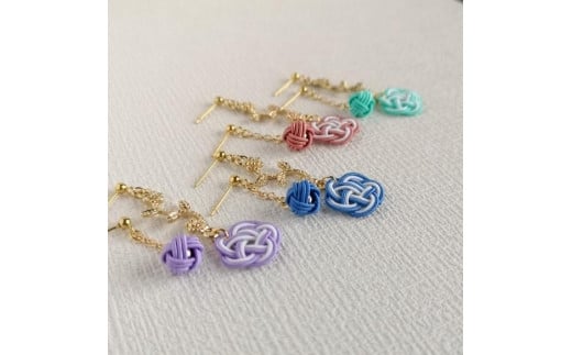 ＊すおう＊　『花時』アシンメトリーピアス/水引ピアス　AM00316