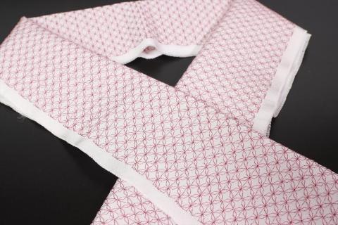 刺繍半衿　薄小豆　AM00435