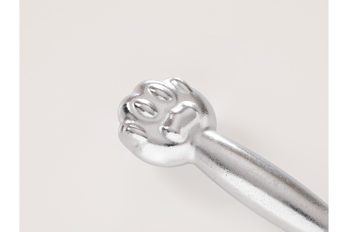 にゃんべる（猫の手＋ダンベル）　500ｇメッキ　AM00193