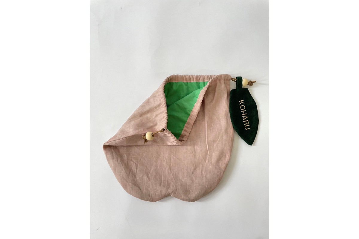 まんまるくだもの　もも巾着　EW00001