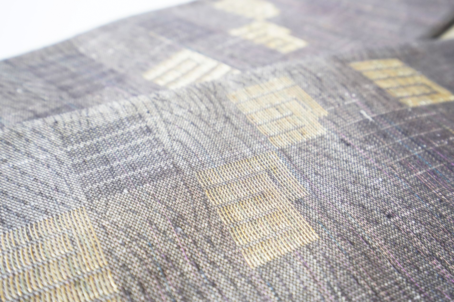 丹後帯 半幅帯「源氏香」（濃グレー）　FY00044