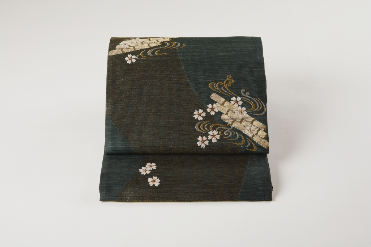 丹後の藤布　袋帯「天の川」　青緑　FY00079