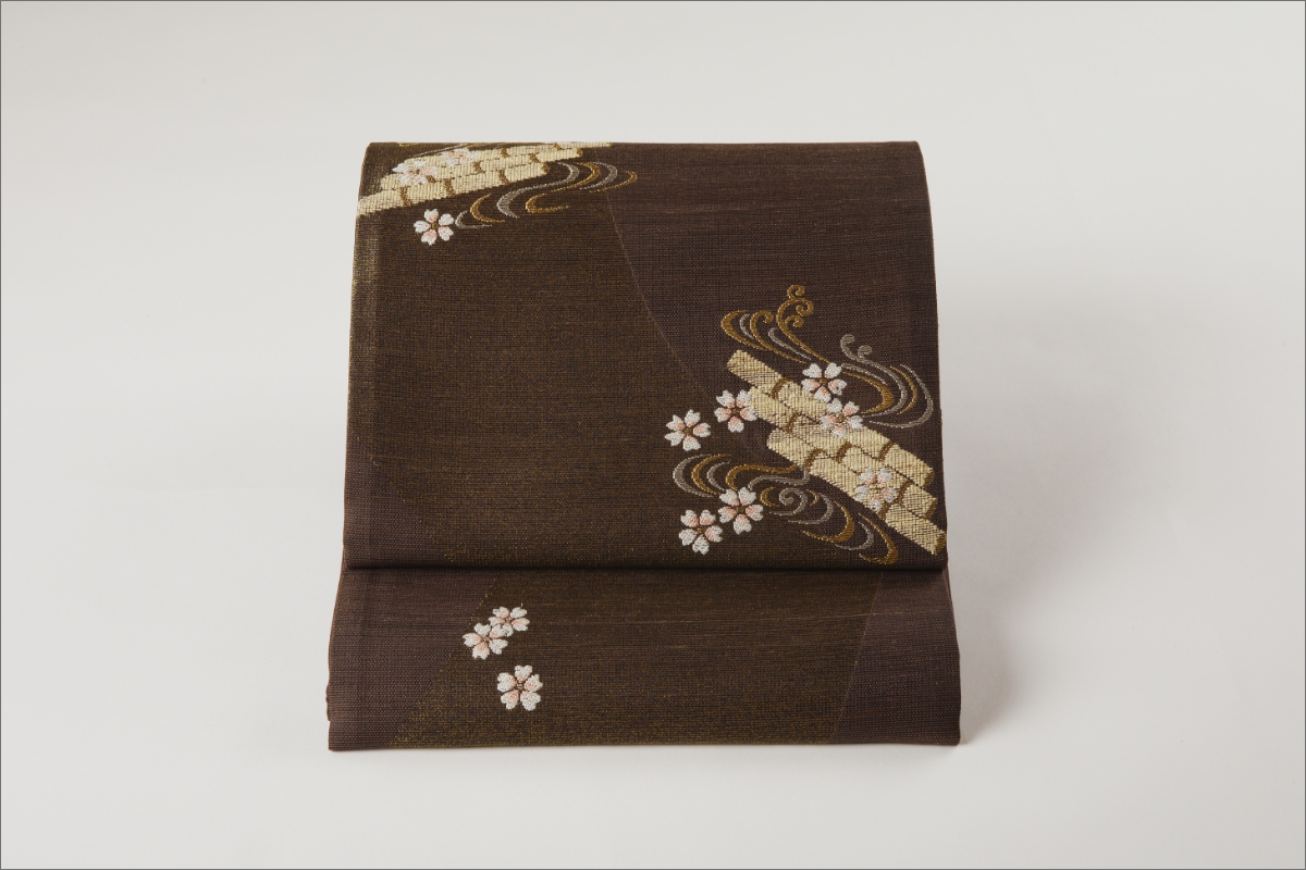 丹後の藤布　袋帯「天の川」　茶　FY00081