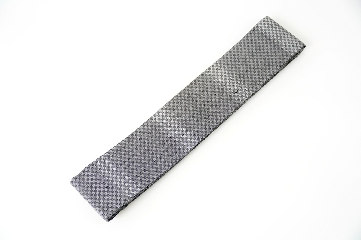 角帯　大ウロコ文（グレー）*リバーシブル幅約10.2cm×長さ約420cm　FY00101