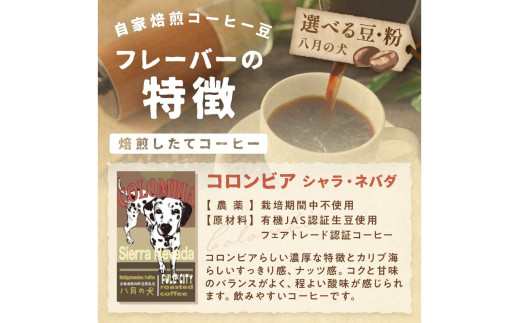 【栽培期間中農薬不使用】自家焙煎コーヒー豆 コロンビア シエラネバダ 500g（250g×2） 約50杯分 小分け　豆・粉 選べる 飲料 珈琲 こーひー コーヒー coffee　HA00026