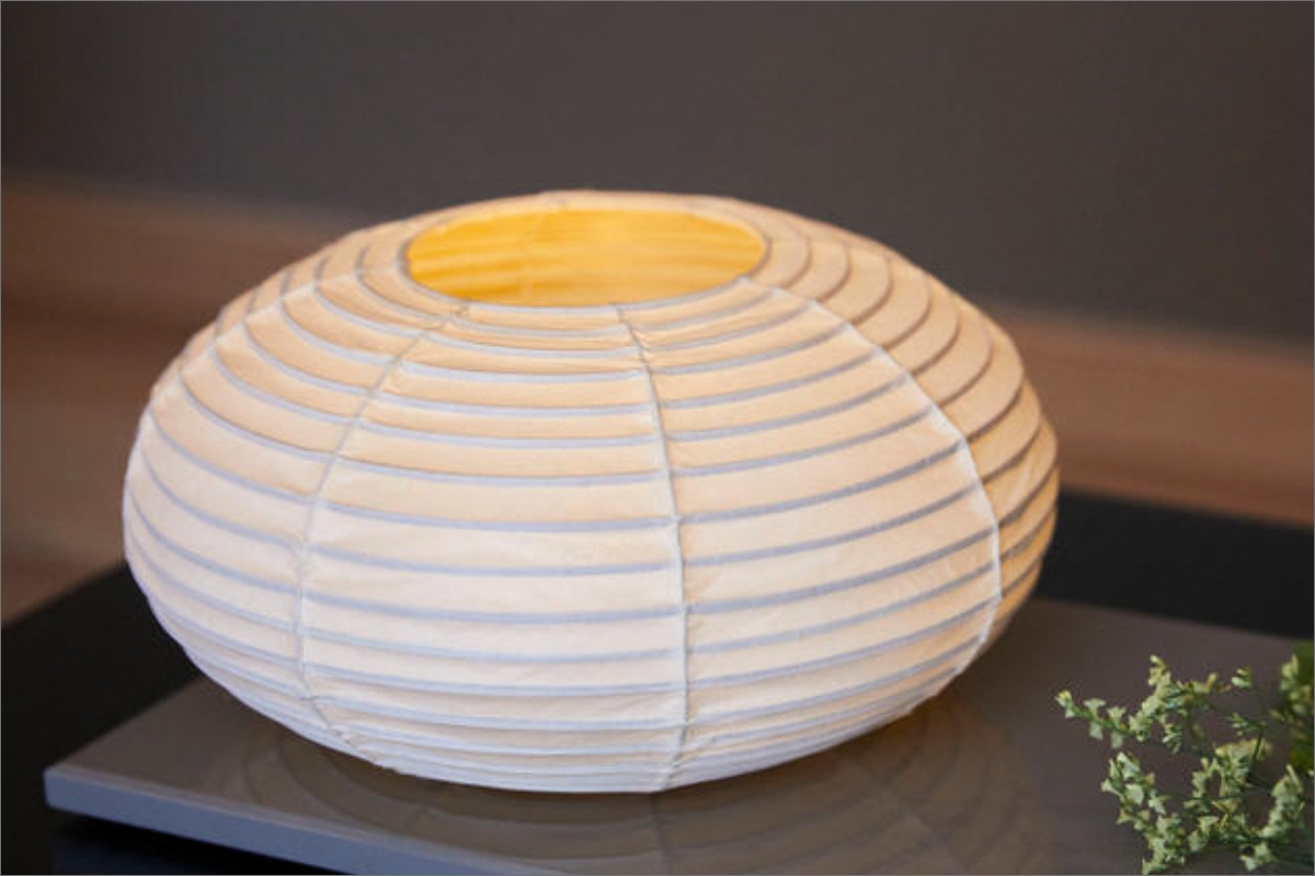 【小嶋庵　京提灯】カンス型提灯・Mサイズ（卓上楕円型・直径28cm・高さ15cm程度）　KJ00002