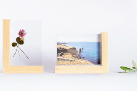 【ふるさと納税/職人手作り】縦横兼用で便利　おしゃれな無垢の木のフォトフレーム L版　KK00002