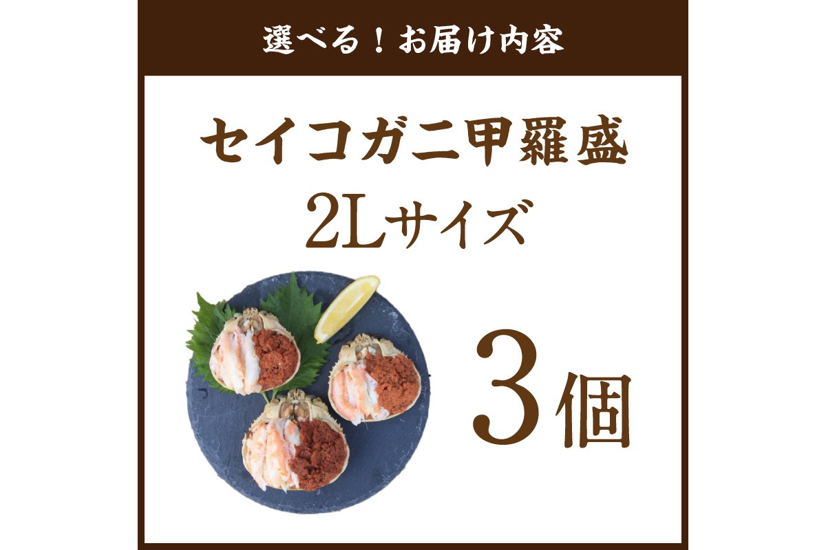セイコガニ甲羅盛2Lサイズ 3個セット 蟹 ふるさと納税 カニ ふるさと納税 かに ふるさと納税 海鮮 ふるさと納税 松葉ガニ ふるさと納税 セコガニ　SK00229