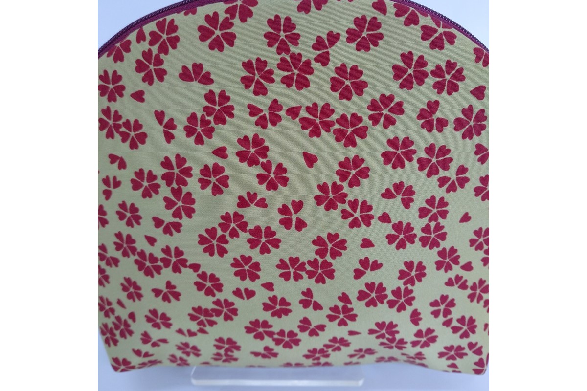 シルク・ちりめんポーチ （小桜文様）薄黄色　TR00014