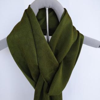 丹後ちりめん　シルク・ストール（オリーブグリーン）　TR00027