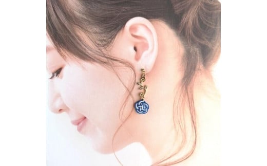 ＊瑠璃色＊　『花時』アシンメトリーピアス/水引ピアス　AM00318