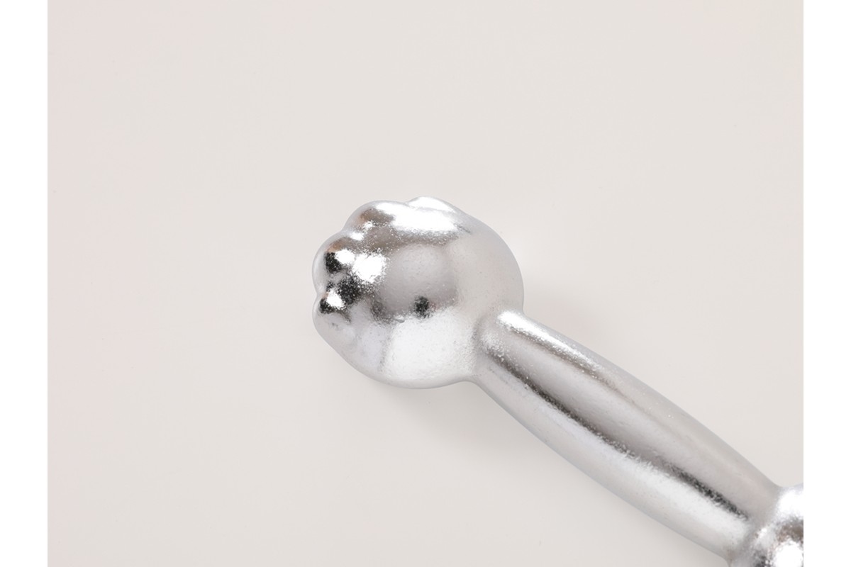 にゃんべる（猫の手＋ダンベル）　500ｇメッキ　AM00193