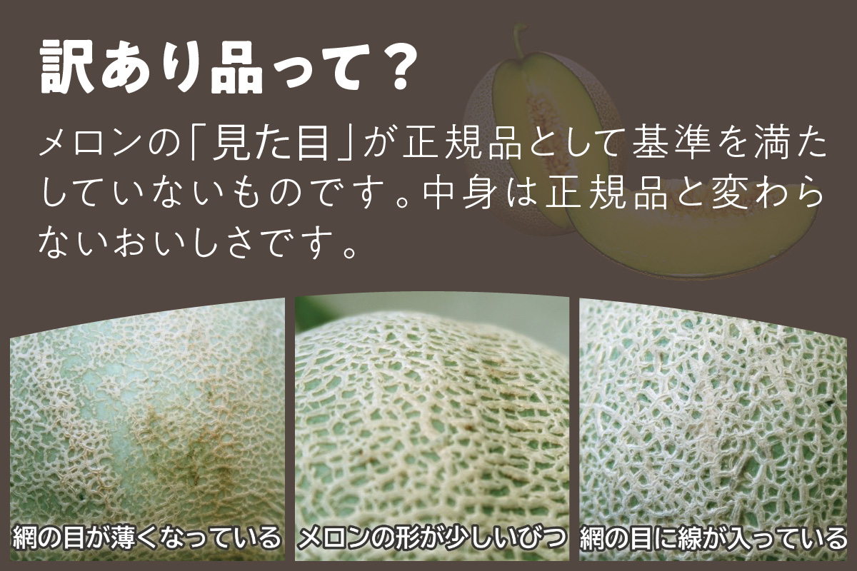 【先行予約／数量限定100】ゆめろんファームの青肉メロン（訳あり品）（2026年6月上旬～発送）　DE00156
