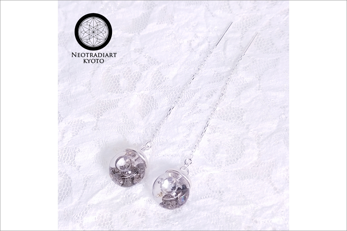 京丹後限定版　玉鋼ピアス「時雨 -Shigure-」　SV925　NT00004