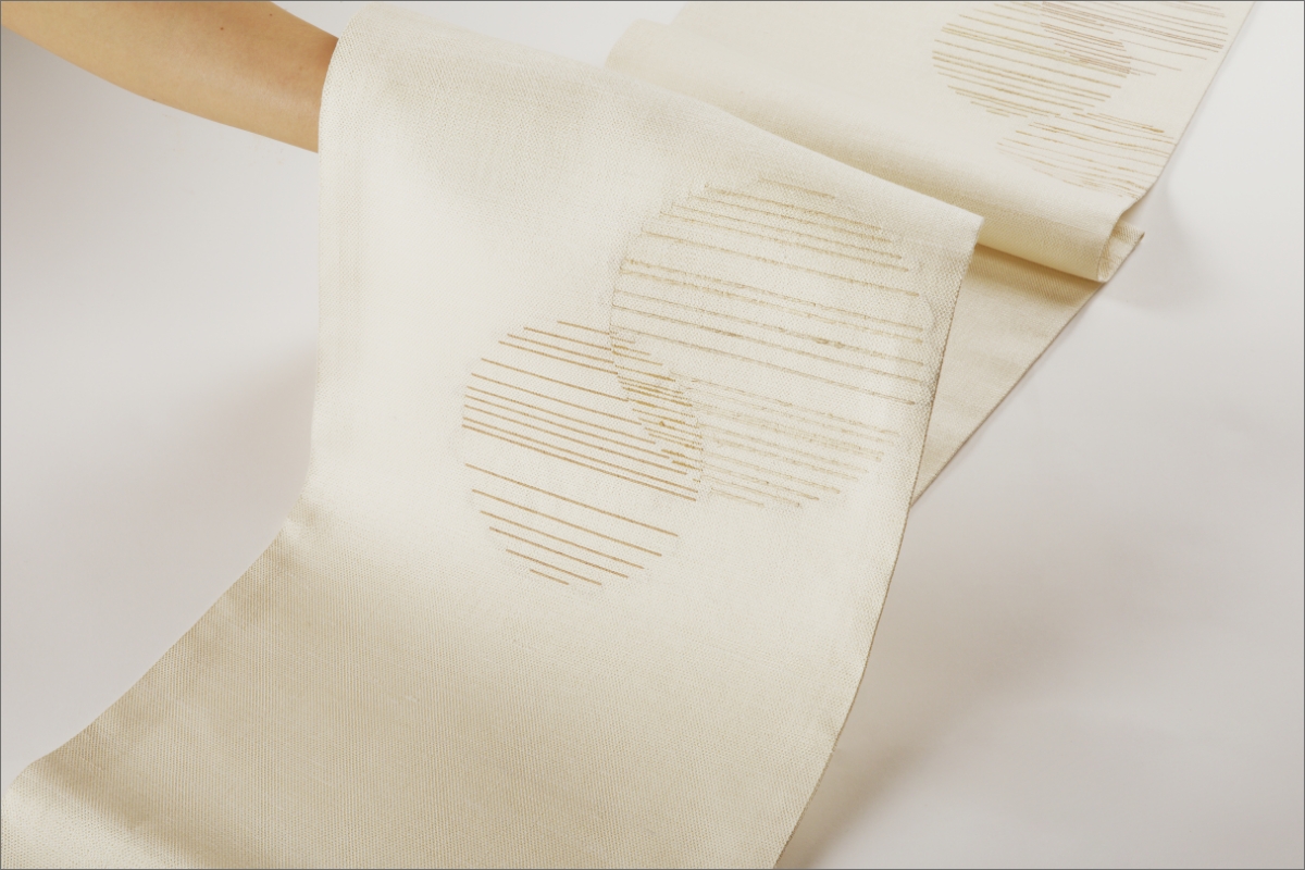 丹後の藤布　京袋帯「古代藤糸丸重文」　白　FY00076