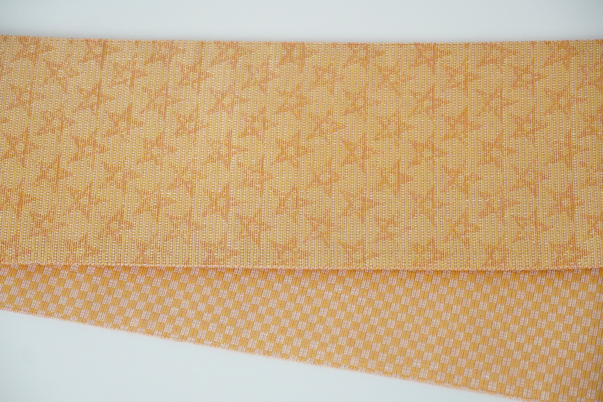 半幅帯　星空（オレンジ）*リバーシブル幅約15.2cm×長さ約420cm　FY00096