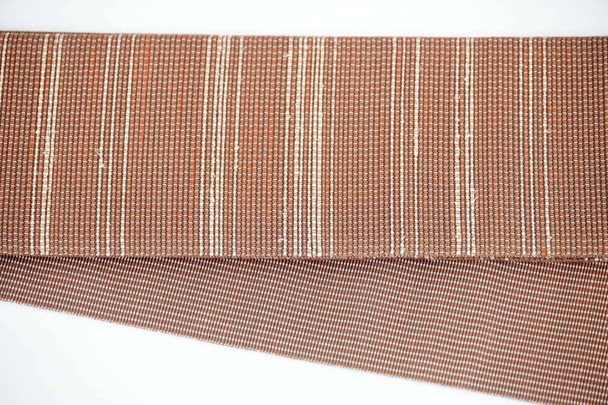 ＜丹後の藤布　遊絲舎＞角帯　藤糸あそび（茶）幅約10.2cm×長さ約420cm　FY00103