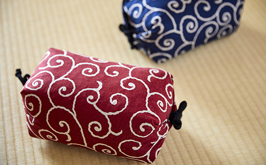 健康のお手伝い　手作り　喜楽枕　テレビ枕　正座枕(青唐草模様）　HT00081