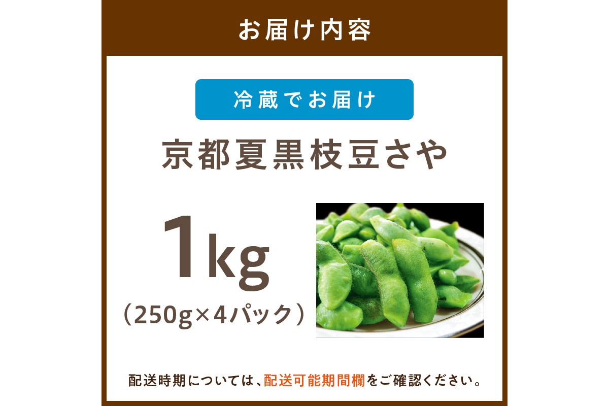 【先行予約／数量限定40】京都夏黒枝豆さや 1kg（250g×4パック）（2026年7月中旬～発送）　KU00071