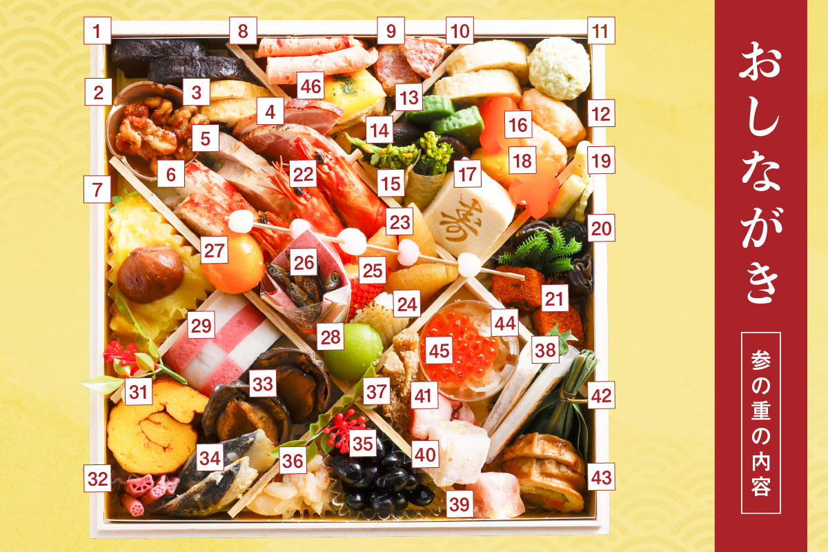 先行予約【限定30】／まるごと松葉がにおせち【喜瀬川（きせがわ）／豪華海宝箱】「三段重」　OD00141