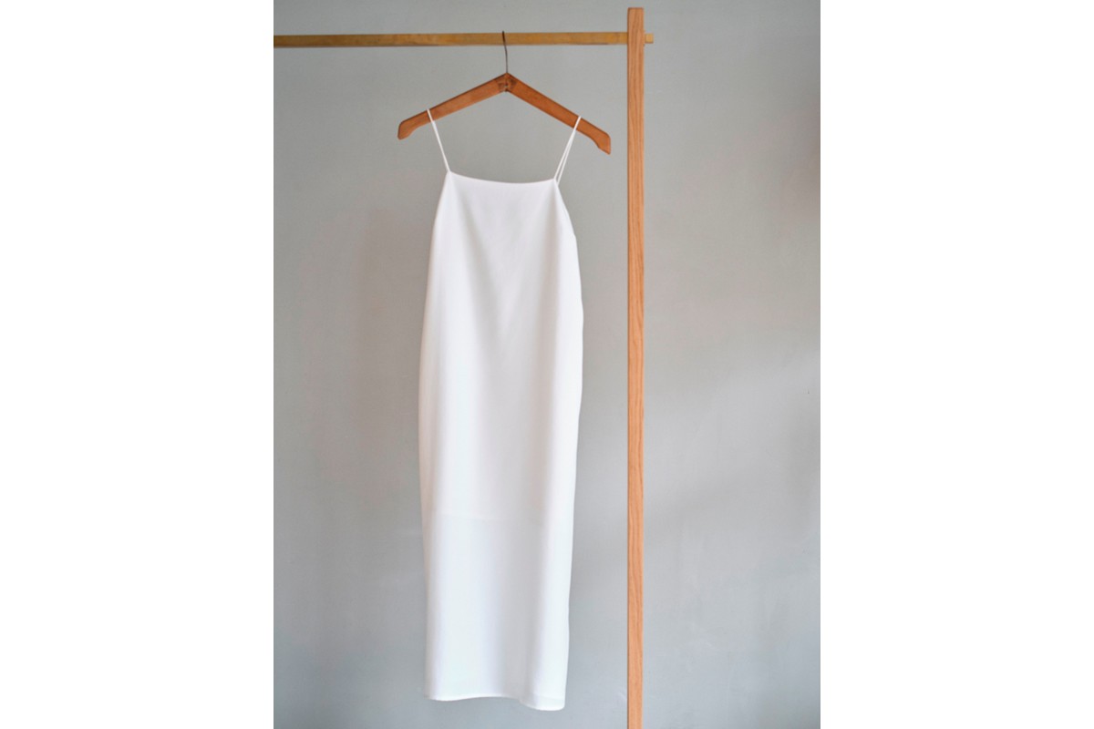 シルクサテンキャミドレス（白） ふるさと納税 キャミドレス ドレス シルク 高品質 丹後ちりめん インナー ファッション　TH00010